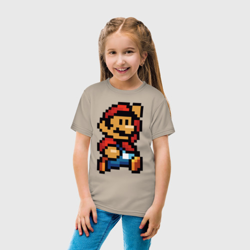 Детская футболка хлопок Супер Марио ретро пиксельный, цвет миндальный - фото 5
