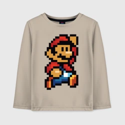 Детский лонгслив хлопок Супер Марио ретро пиксельный