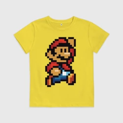 Детская футболка хлопок Супер Марио ретро пиксельный