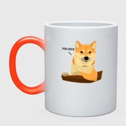 Кружка хамелеон Сиба ину знает тебя/Shiba Inu