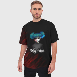 Мужская футболка oversize 3D Sally Face окровавленное лицо - фото 2