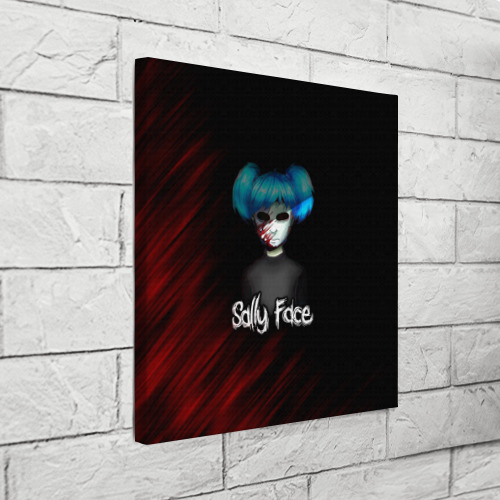 Холст квадратный Sally Face окровавленное лицо, цвет 3D печать - фото 3