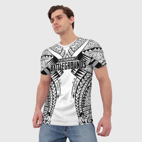 Мужская футболка 3D PUBG  в стиле Полинезия, цвет 3D печать - фото 3