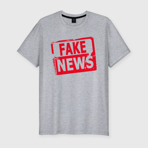 Мужская футболка хлопок Slim  Fake News, цвет меланж