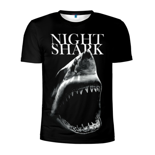 Мужская футболка 3D спортивная Night shark Фото 01