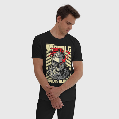 Мужская пижама хлопок Goblin Slayer Knight, цвет черный - фото 3