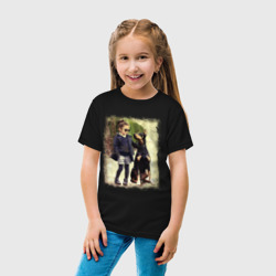 Детская футболка хлопок Девочка и доберман - фото 2