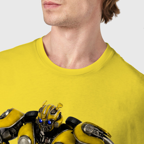 Мужская футболка хлопок Bumblebee, цвет желтый - фото 6
