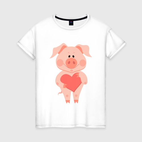 Женская футболка хлопок Love Pig