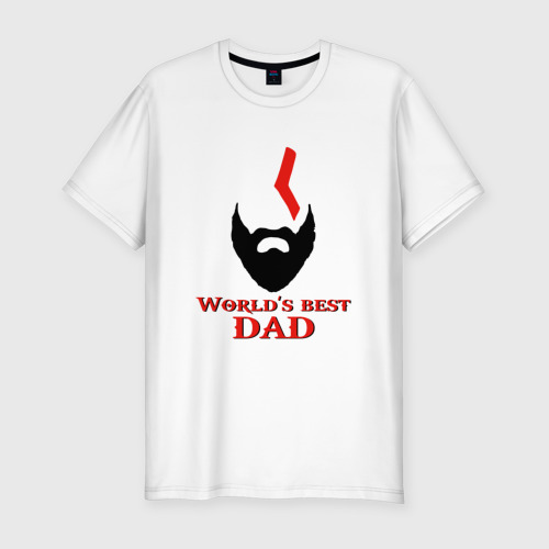 Мужская футболка хлопок Slim World's Best Dad, цвет белый