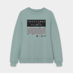 Мужской свитшот oversize без начеса хлопок Twenty one pilots