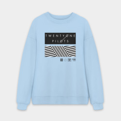 Мужской свитшот oversize без начеса хлопок Twenty one pilots