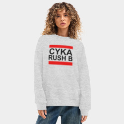 Женский свитшот oversize без начеса хлопок Cyka Rush b CS GO - фото 2