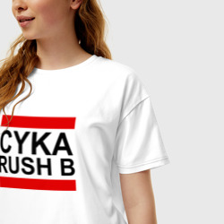 Женская футболка хлопок Oversize Cyka Rush b CS GO - фото 2