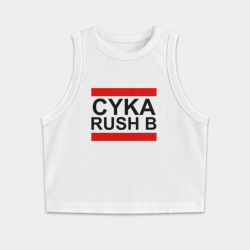 Женская укороченная майка-топ хлопок Cyka Rush b CS GO