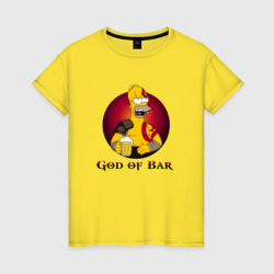 Женская футболка хлопок God of Bar