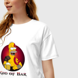 Женская футболка хлопок Oversize God of Bar - фото 2
