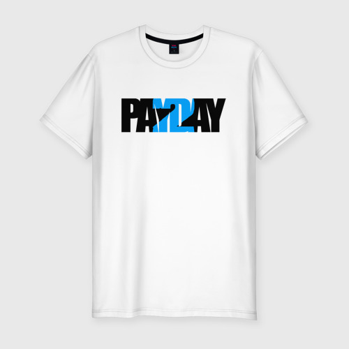 Мужская футболка хлопок Slim PAYDAY 2, цвет белый