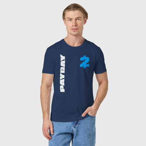 Мужская футболка хлопок PAYDAY 2, цвет темно-синий - фото 3