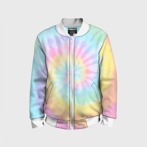 Детский бомбер 3D Pastel Tie Dye, цвет белый