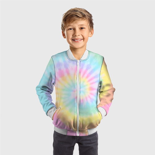 Детский бомбер 3D Pastel Tie Dye, цвет белый - фото 4