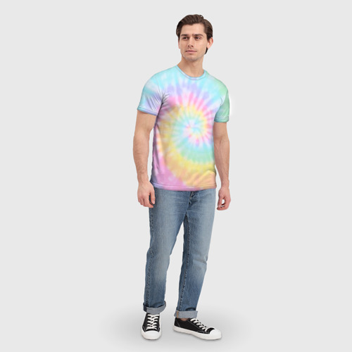 Мужская футболка 3D Pastel Tie Dye, цвет 3D печать - фото 5