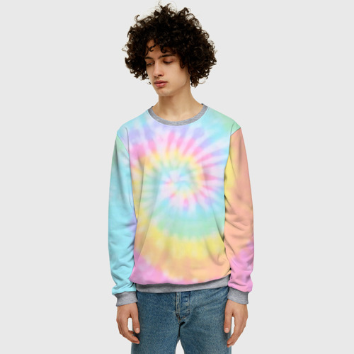 Мужской свитшот 3D Pastel Tie Dye, цвет меланж - фото 3