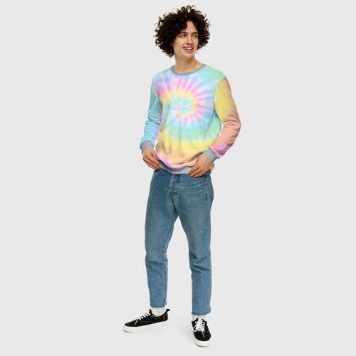 Мужской свитшот 3D Pastel Tie Dye, цвет меланж - фото 5