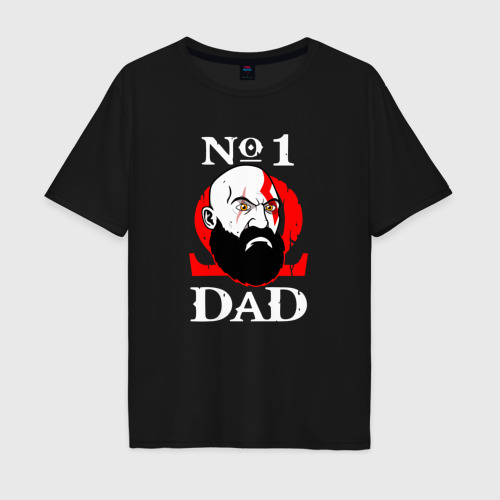 Мужская футболка хлопок Oversize Dad Kratos, цвет черный