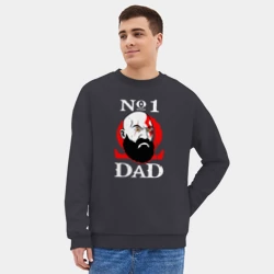 Мужской свитшот oversize без начеса хлопок Dad Kratos - фото 2