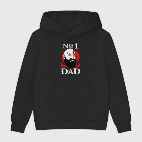 Мужская толстовка без начеса хлопок Dad Kratos