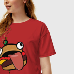 Женская футболка хлопок Oversize Durr burger - фото 2