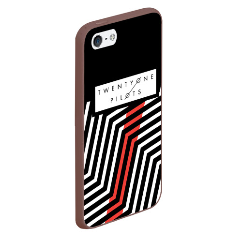 Чехол для iPhone 5/5S матовый Twenty One Pilots - Blurryface, цвет коричневый - фото 3