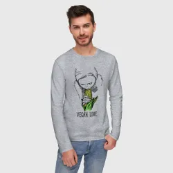Мужской лонгслив хлопок Vegan Love - фото 2
