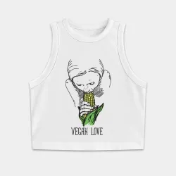 Женская укороченная майка-топ хлопок Vegan Love