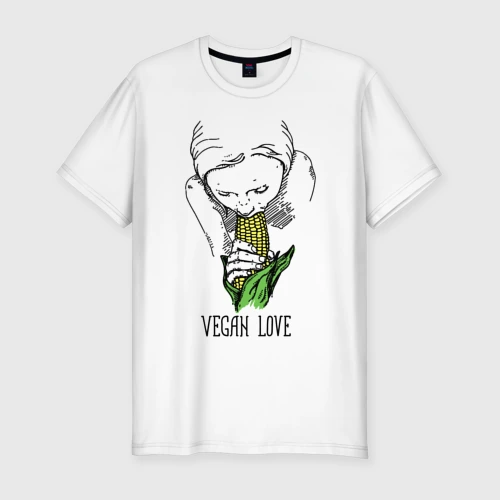 Мужская футболка хлопок Slim Vegan Love