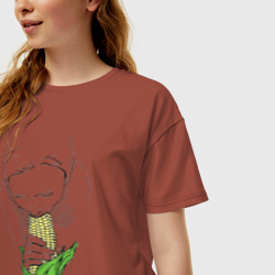 Женская футболка хлопок Oversize Vegan Love - фото 2
