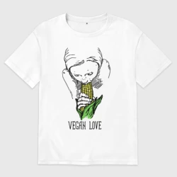Мужская футболка хлопок Oversize Vegan Love