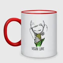 Кружка двухцветная Vegan Love