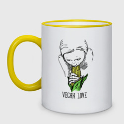 Кружка двухцветная Vegan Love