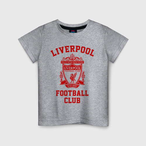 Детская футболка хлопок Ливерпуль, цвет меланж