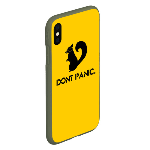 Чехол для iPhone XS Max матовый Dont Panic, цвет темно-зеленый - фото 3