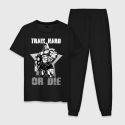 Мужская пижама хлопок Train hard or die