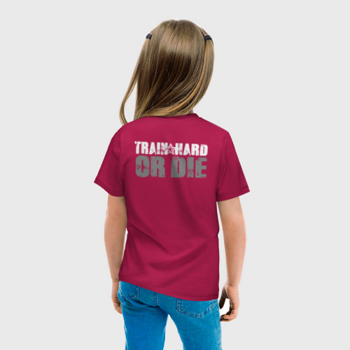 Детская футболка хлопок Train hard or die, цвет маджента - фото 6
