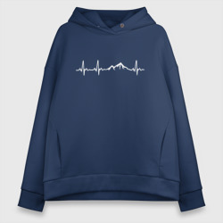 Женское худи Oversize хлопок Горы в моём сердце - минимализм