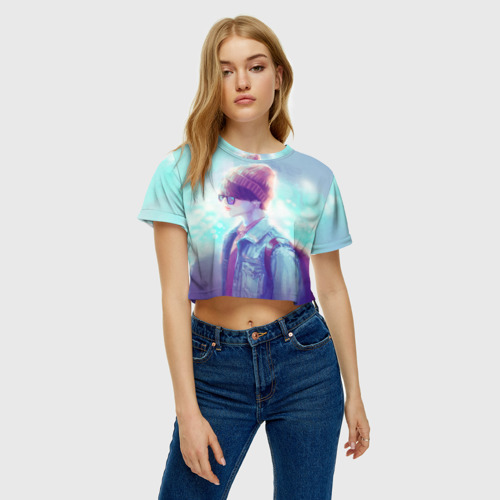 Женская футболка Crop-top 3D BTS. Jimin, цвет 3D печать - фото 3