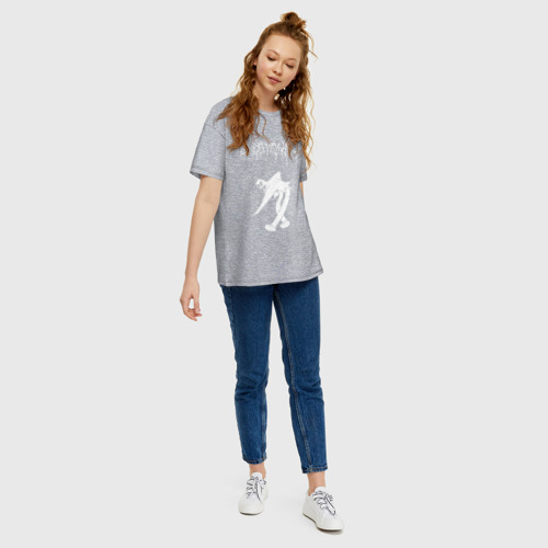 Женская футболка хлопок Oversize с принтом Ghostemane(2), вид сбоку #3