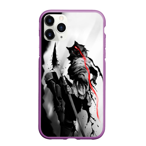 Чехол для iPhone 11 Pro Max матовый Goblin Slayer under the moon light, цвет фиолетовый