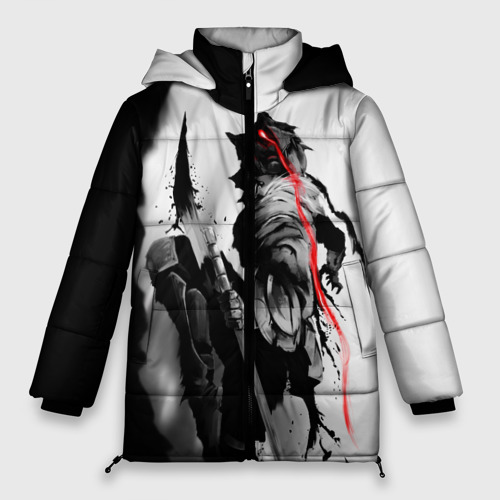 Женская зимняя куртка Oversize Goblin Slayer under the moon light, цвет черный