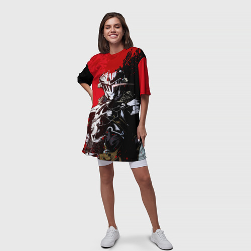Платье-футболка 3D Goblin Slayer red and black, цвет 3D печать - фото 5